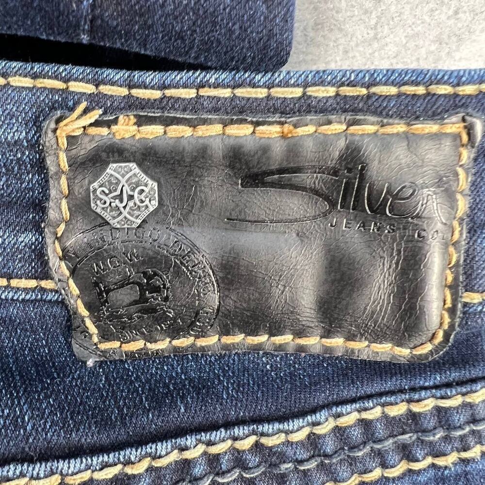 Silver Jean Co. Suki Mid Super Skinny Faux Flap Pocket W28/L31 Dark Wash - Picture 13 of 16